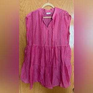 KORI brand tiered pink dress, size large